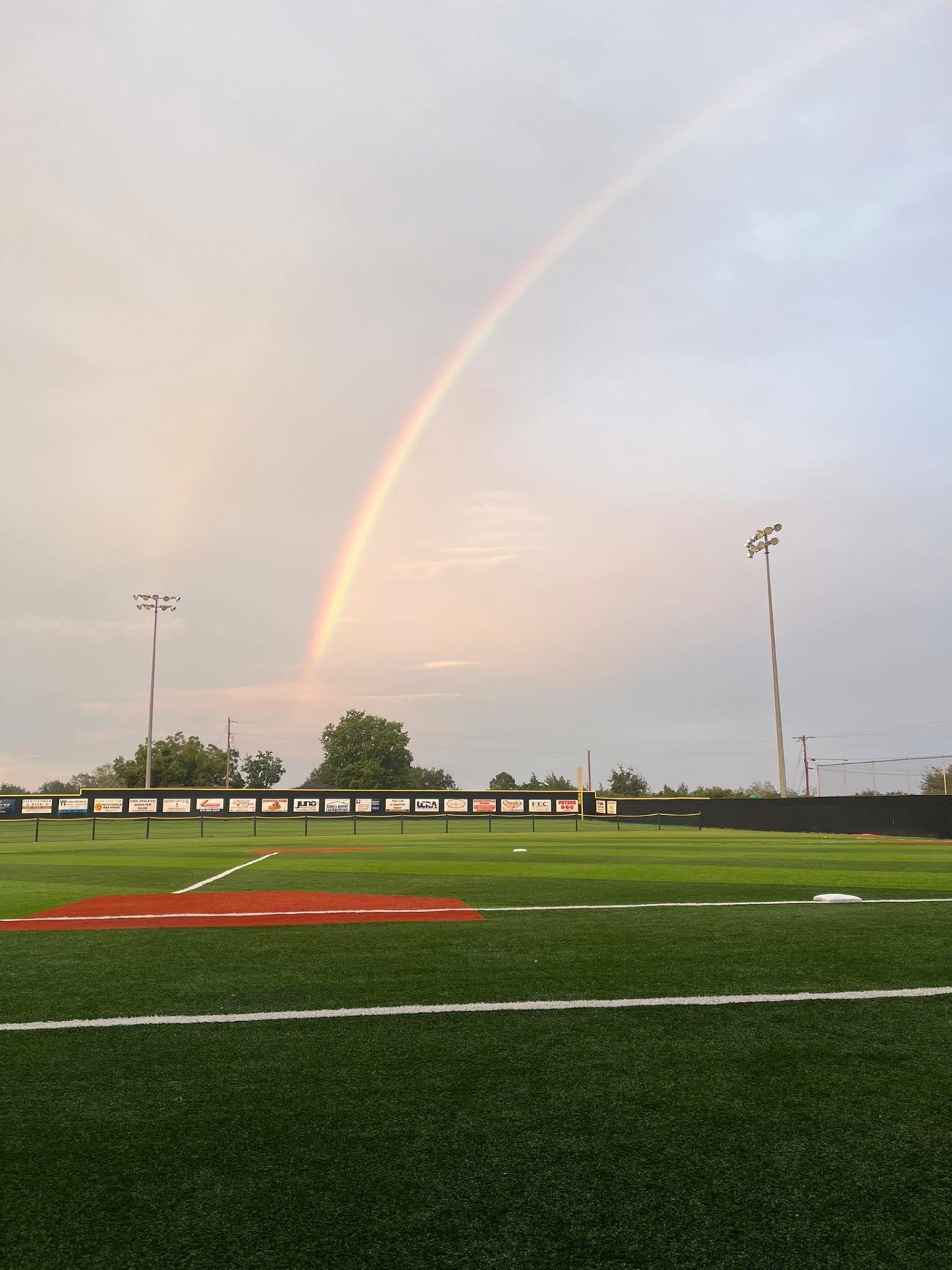 Rainbow over the Fayetteville Lions baseball field